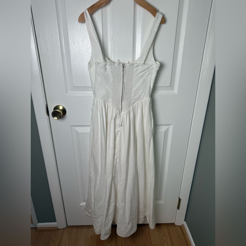 Reformation balia linen milkmaid dress in white - Picture 8 of 11